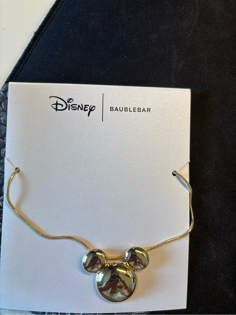 BaubleBar Gold Mickey Cluster Pendant Necklace